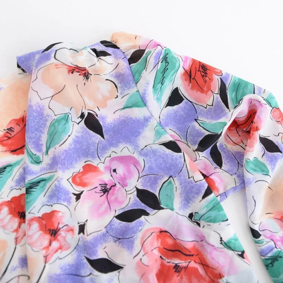 Vintage D'allaird's Made In Canada Floral Long Sleeve Midi  Dress - Picture 14 of 15